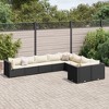 vidaXL 9 Piece Patio Sofa Set with Cushions - Black Poly Rattan, Modular and Comfortable Outdoor Lounge Furniture for Garden, Terrace, Backyard, Patio - 2 of 4