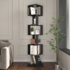 SEVOBAL 6 tier Rotating Bookshelf, Floor Rack Simple Bookcase Student Multi-Function Creative Bookshelf for Living Room, Black, 19.68"*19.68"*74.8" - 4 of 4
