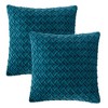 Chanasya Lattice Textured Velvet Throw Pillow Cover - 2-Piece Set - 2 of 4