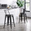 Sapphtopaz Modern Bar Stools Set Metal Farme Industrial Dining Chairs with Bucket Back Rustic Counter Stools for Kitchen Island - 3 of 4