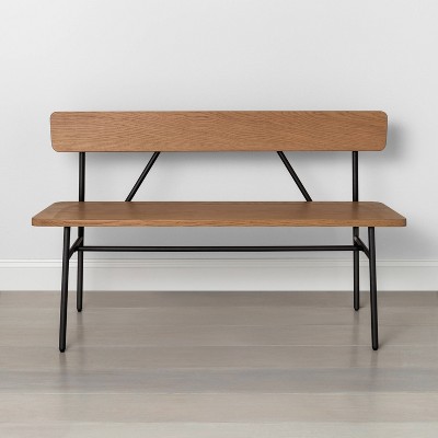 Wood & Steel Accent Bench Black - Hearth & Hand™ with Magnolia