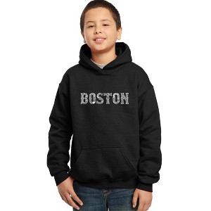 LA Pop Art Boy's Word Art Hooded Sweatshirt - BOSTON NEIGHBORHOODS - 1 of 4