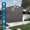 6x3.5 FT Metal Outdoor Storage Shed, Storage Shed Lockable Door and Skylight Window, Galvanized Steel Tool Shed with Pitched Roof-Coolbibila - 3 of 4