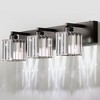 DORESshop 23.62 in. 3-Light Black Square Crystal Bathroom Integrated LED Vanity Light Fixture with 3CCT Function - 4 of 4