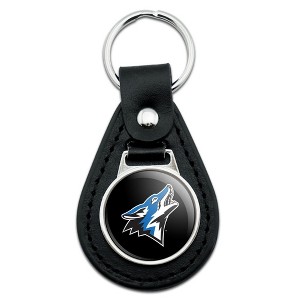 California State University San Bernardino Secondary Logo Black Leather Keychain - 1 of 4