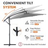 9.8FT Offset Patio Umbrella Hanging Cantilever Umbrella Outdoor Sun Shade with Easy Tilt Adjustment, 8 Ribs, UV Protection for Backyard - 3 of 4