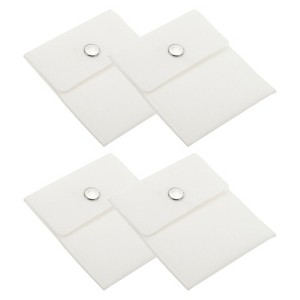 Unique Bargains Earrings Necklaces Rings Velvet Pouches Snap Button Portable Jewelry Storage Bag 4 Pcs - 1 of 4