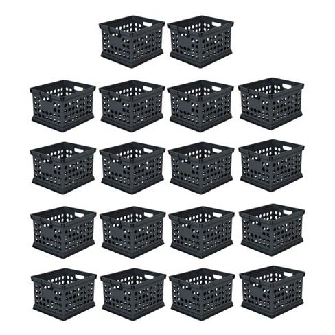 Sterilite 7.5 Gallon Plastic Stacker Tote, Heavy Duty Lidded Storage Bin  Container For Stackable Garage And Basement Organization, Black, 12-pack :  Target