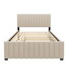 Full Size Upholstered Platform Bed with Twin Size Trundle - 4 of 4