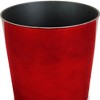 HomeRoots 9" Red Recycled Plastic Indoor Outdoor Round Pot Planter - 3 of 3