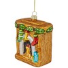 Northlight 4" Bronze Glittered Fireplace Glass Christmas Hanging Ornament - 3 of 4