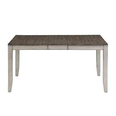 Abacus 7-Piece Smokey Alabaster and Honey Dining Set with Self-Storing Leaf