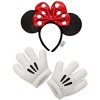 HalloweenCostumes.com One Size Fits Most   Minnie Glitter Headband & Gloves Accessory Set for Adults and Kids, Black/White/Red - 3 of 4