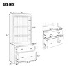 Tall Bookshelf with Drawers Built-in LED Light and Solid Wood Frame for Home Office or Living Room 83in -3irtyhousy - 4 of 4