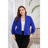 Women's Plus Size Blazer Shrugs Cardigan 3/4 Sleeve Open Front Office Cropped Blazers Jacket - 3 of 4