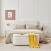 Vynxaria White Upholstered Storage Ottoman and Entryway Bench - 48" Versatile Seating Solution - 3 of 4