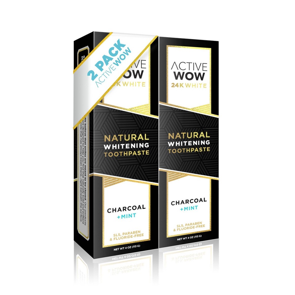 Active Wow Charcoal Whitening Toothpaste - 4oz/2pk -  84784576