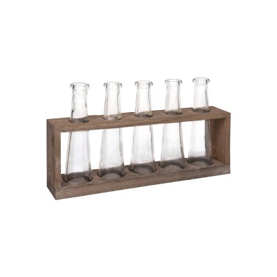 Vase Holder with 5 Glass Vases (12.5"x4.5") - 3R Studios