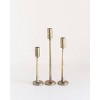 Slickblue Iron Candle Stand Set of 3, Hand-Forged Weighted Taper Holders, Modern Brass or Black Finish - 2 of 3