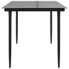 vidaXL Patio Dining Table, Black 63"x31.5"x29.1" Steel and Tempered Glass - 4 of 4