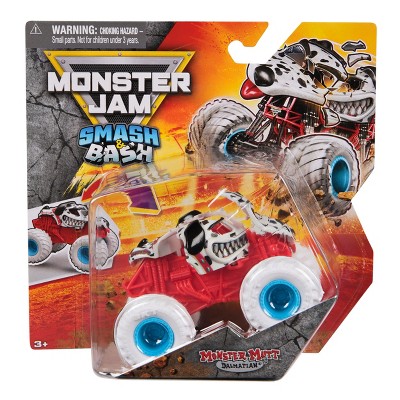 Monster Jam Smash & Bash MM Dalmatian Toy Vehicle Playset - 1:64 Scale