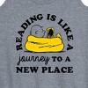 Women's Peanuts Reading Is Like A Journey To A New Place Graphic Racerback Tank - Heather Grey - X-Large - 2 of 4