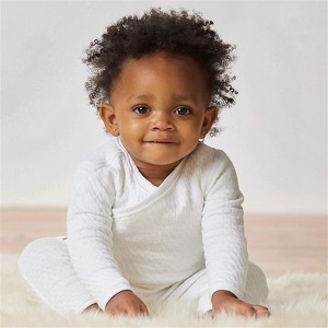 Honest Baby 2-Piece Organic Cotton Matelassé Side-Snap Top and Pant Set - 1 of 4