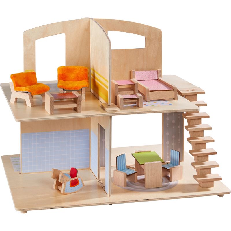 HABA Little Friends Dollhouse City Villa with 10 Pieces of Furniture, 1 of 13