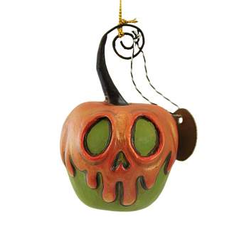Bethany Lowe 3.5 Inch Green Apple With Orange Poison Halloween Ornament Place Card Holder Tree Ornaments
