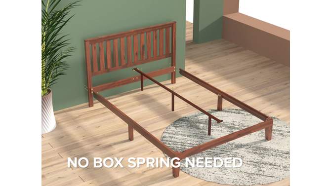Vivek Standard Wood Platform Bed with Headboard Brown - Zinus, 2 of 12, play video