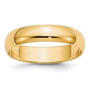 Black Bow Jewelry 2mm to 6mm 10K Yellow Gold Lightweight Half Round Standard Fit Band - 1 of 4