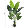 5.5ft Artificial Tree Bird of Paradise Artificial Plant with 11 Trunks Fake Tree - Faux Plants Fake Banana Tree Plant with Pot Artificial Trees - 3 of 4