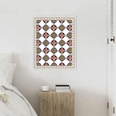 Cubicles II Abstract Floral Canvas Print with White Frame