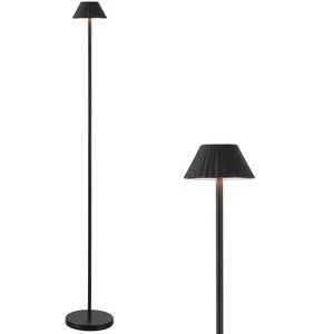 JONATHAN Y Mallory Modern Minimalist Indoor/Outdoor Iron Pleated Shade Rechargeable/Cordless Dimmable Integrated LED Floor Lamp - 1 of 4