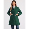 INSPIRE CHIC Women's Elegant Winter V Neck Single Breasted Long Overcoat - 3 of 4