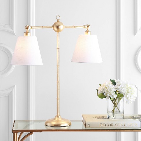 31" Metal Ruth Library Table Lamp (Includes LED Light Bulb) Gold - JONATHAN Y: Elegant Desk Lighting, UL Listed - image 1 of 4