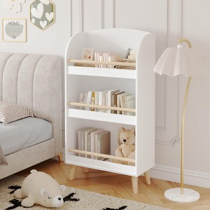 KWPZQEB Kids Bookshelf, 3-Tier Bookcase with Legs, Book Shelf Organizer for Books and Toys, Conner Storage Rack for Bedroom, Living Room, White - 1 of 4