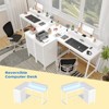 Whizmax L Shaped Desk with Power Outlets & LED Lights, Computer Desk with Drawers & Shelves, Corner Desk Gaming Desk Home Office Desk - 4 of 4