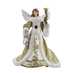 Kurt Adler 16-Inch Mistletoe Kisses Angel Tree Topper - 1 of 4