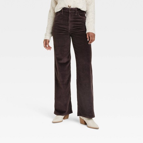 Trisica - High-Waist Corduroy Wide Leg Pants