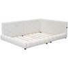 Upholstered Full Size Platform Bed With USB Ports LED Belt Bed For Living Room Bedroom Wood Corner Daybed Frame - 2 of 4