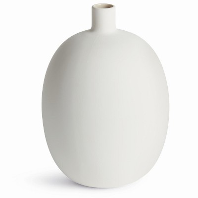 Plum & Post Barclay Butera Sandbar Vase Medium - White/Taupe Stoneware