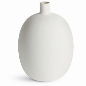 Plum & Post Barclay Butera Sandbar Vase Medium - White/Taupe Stoneware - 1 of 3