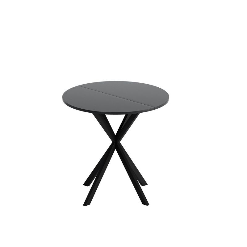 Avatar 31.5'' Modern Cross Leg Round Dining Table,Occasional Table,Two Piece Removable Top, Matte Finish Iron Legs-The Pop Home, 3 of 8