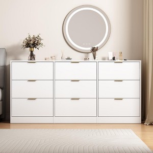 SKRAN Modern Large 6 Drawer Dresser, Chest of Drawer With Gold Handle, Bedroom Storage Drawer Organizer For Living Room, Entryway And TV Stand, Black - 1 of 4