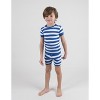 Leveret Matching Family Pajamas – Blue & White Stripes – 100% Cotton – Customizable for Personalization - 3 of 4