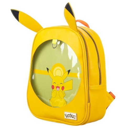 Pokemon Pikachu Mini Backpack with lapel pin display