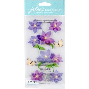Jolee's Boutique Vellum Stickers - Purple Flowers, 8pcs - 1 of 2