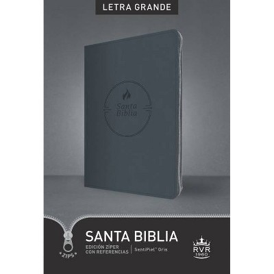 Santa Biblia Rvr60, Edición Zíper Con Referencias, Letra Grande - Large Print by  Tyndale Bible (Leather Bound)