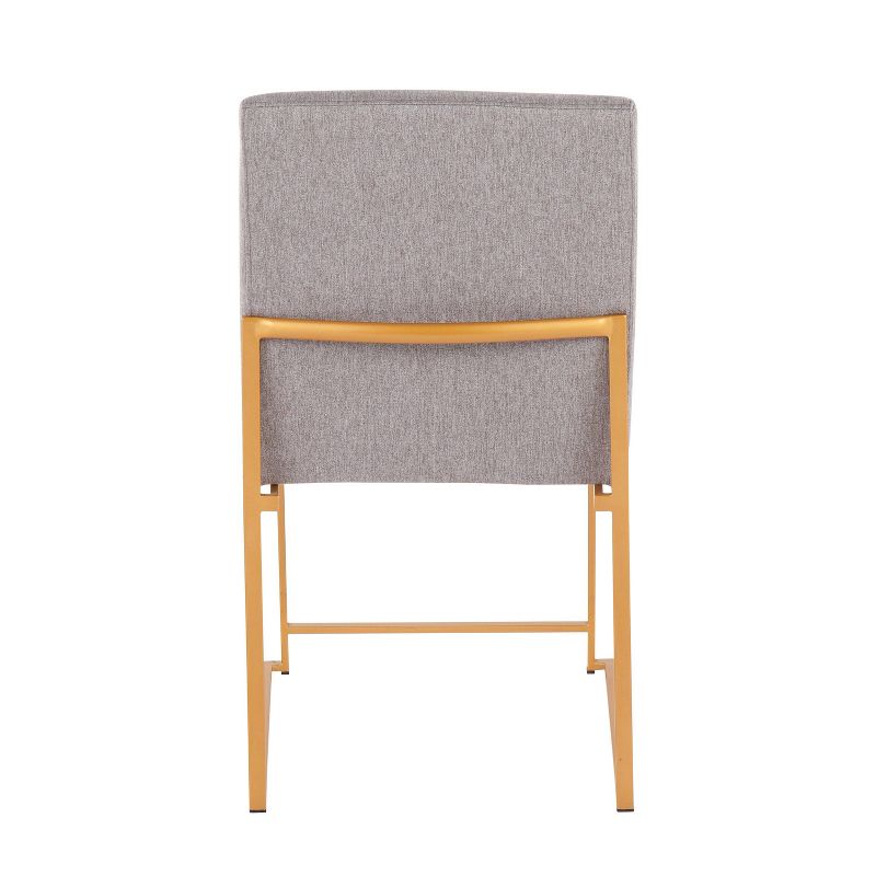 Set of 2 Highback Fuji Polyester/Steel Dining Chairs Gold/Light Gray - LumiSource, 6 of 12
